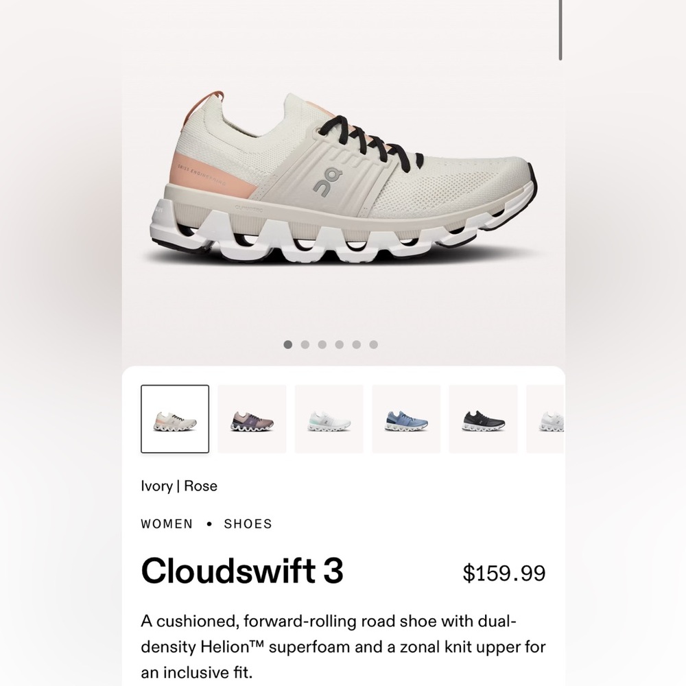 On Running Cloudswift 3 in Ivory | Rose